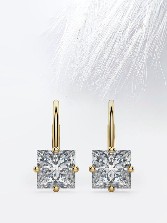 1 TCW Princess Cut Stud Moissanite Earrings