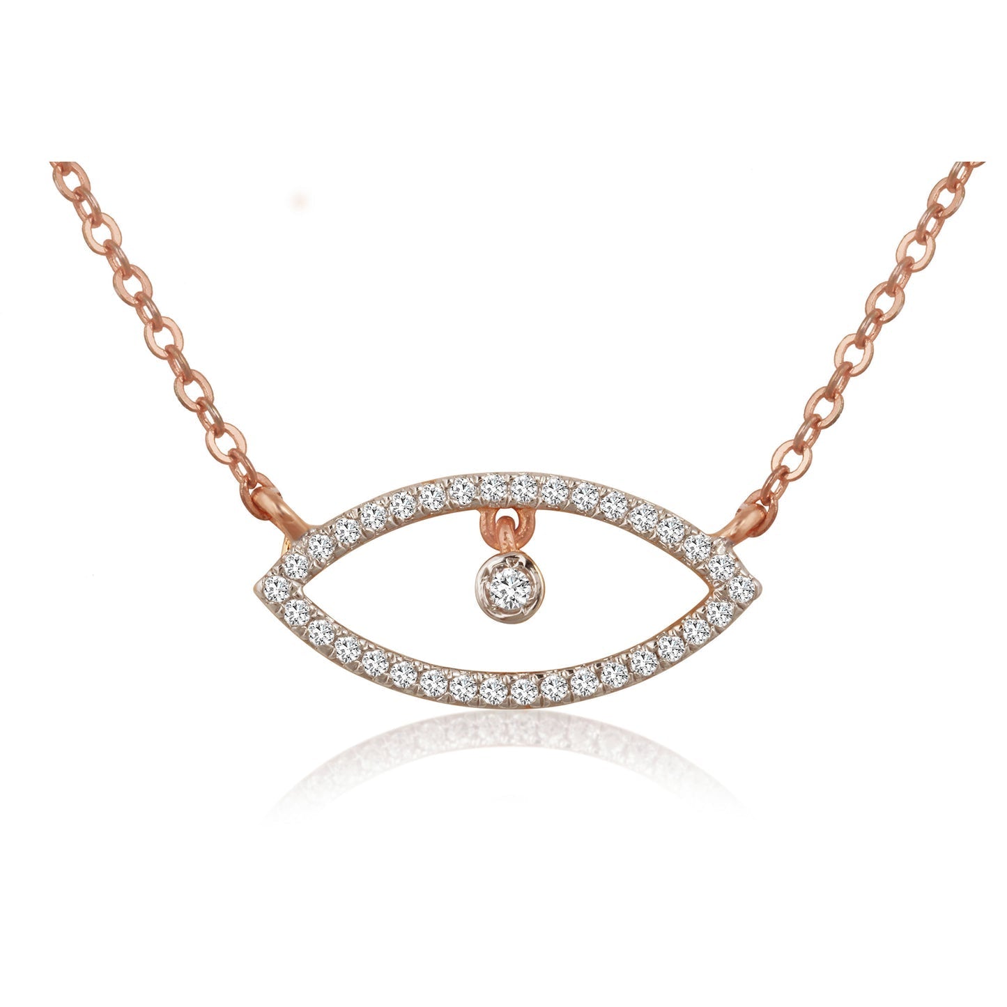 0.50 TCW Round Moissanite Diamond Evil Eye Pendant Necklace in Solid Gold 1