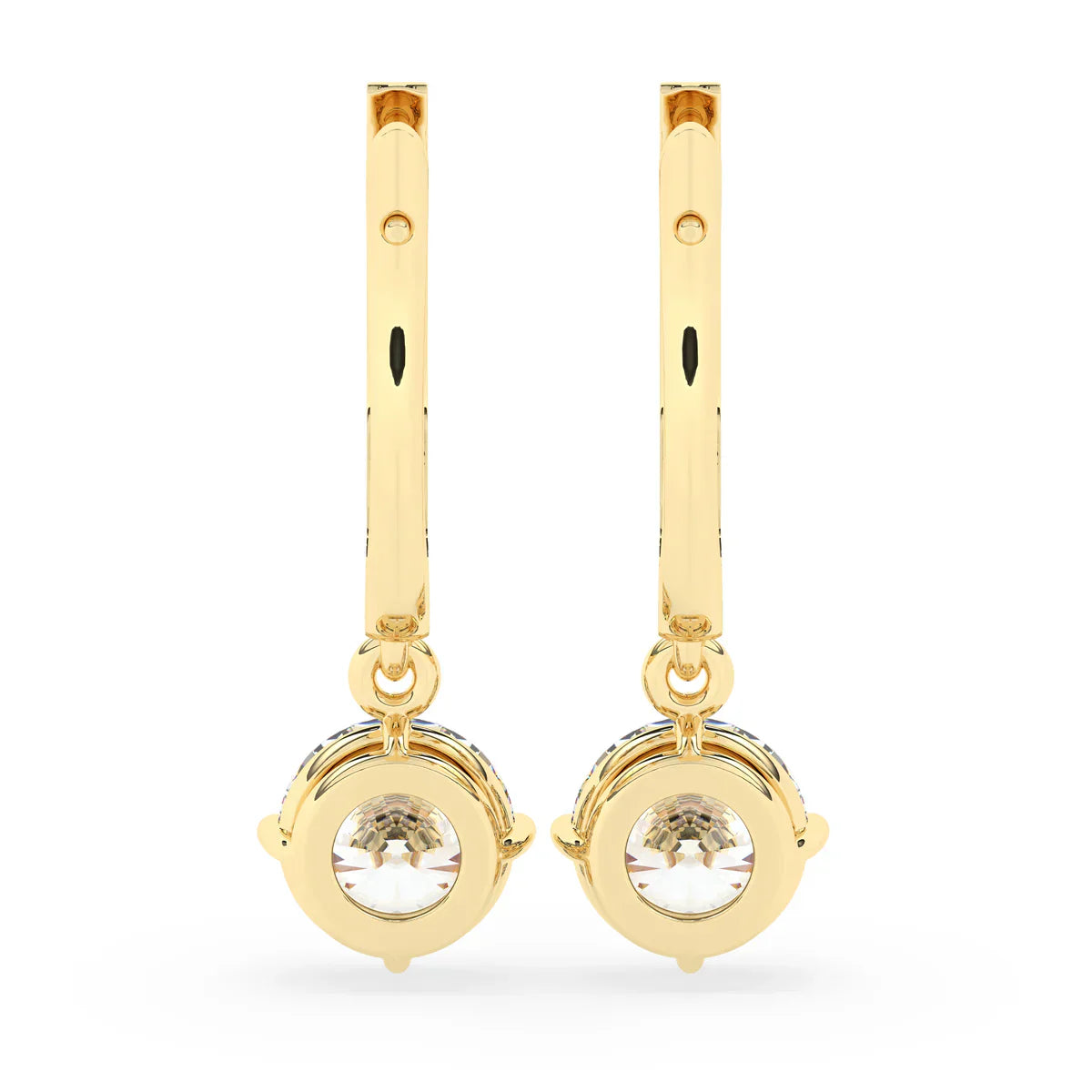 2.0 TCW Round Cut Moissanite Hoops Earrings in Gold 3