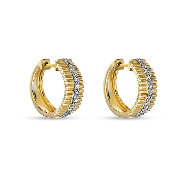 0.50 TCW Round Cut Moissanite Pirouette Huggies Earrings in Gold 2