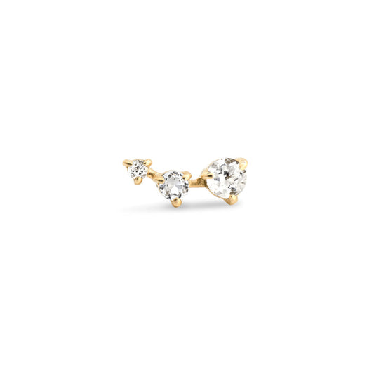 0.40 TCW Round Cut Moissanite Climber Earrings in Gold 1