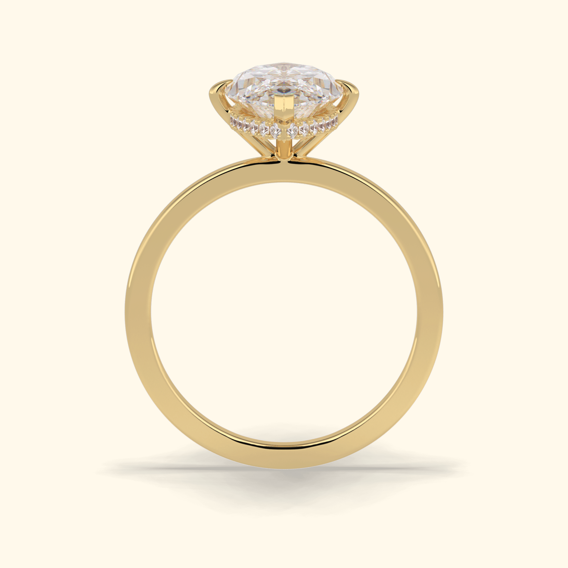 Marquise Moissanite Solitaire Engagement Ring – 2.97 CT Center Stone in Solid Gold