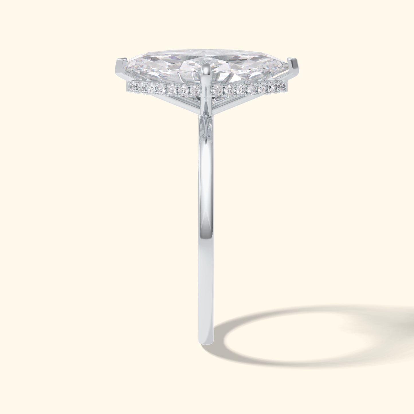 Marquise Moissanite Solitaire Engagement Ring – 2.97 CT Center Stone in Solid Gold