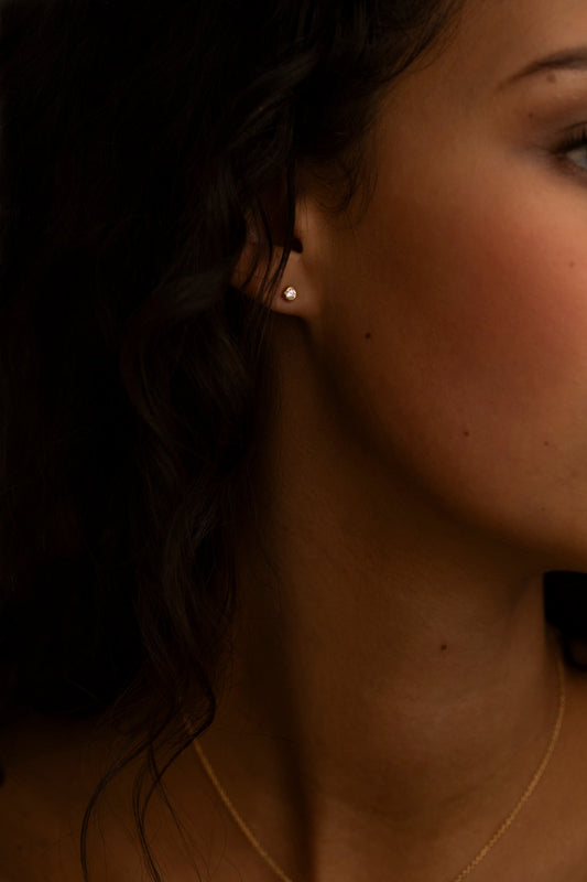 0.5 TCW Round Cut Bezel Stud Moissanite Earrings