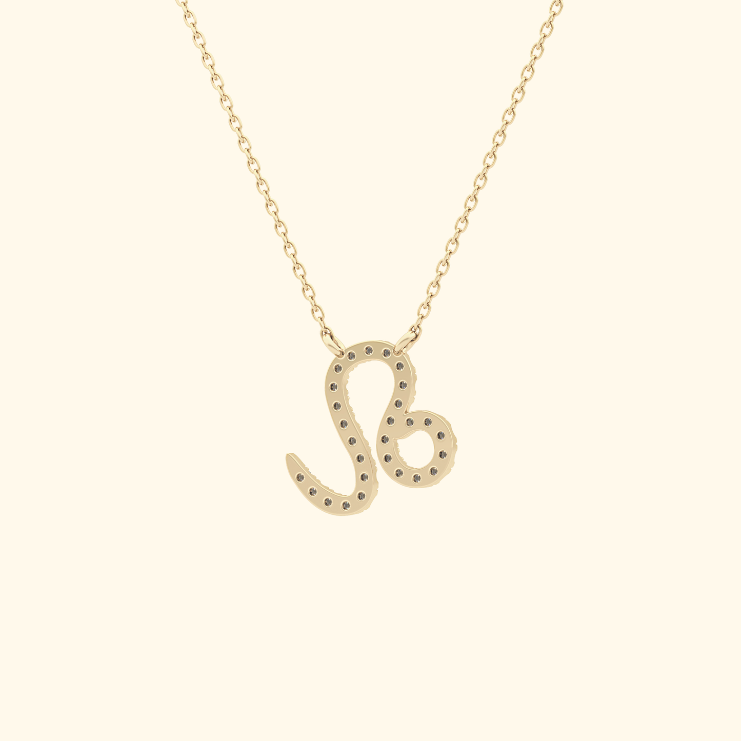 Solid Gold Moissanite Leo Zodiac Necklace – 0.14 Carat, Minimalist Design