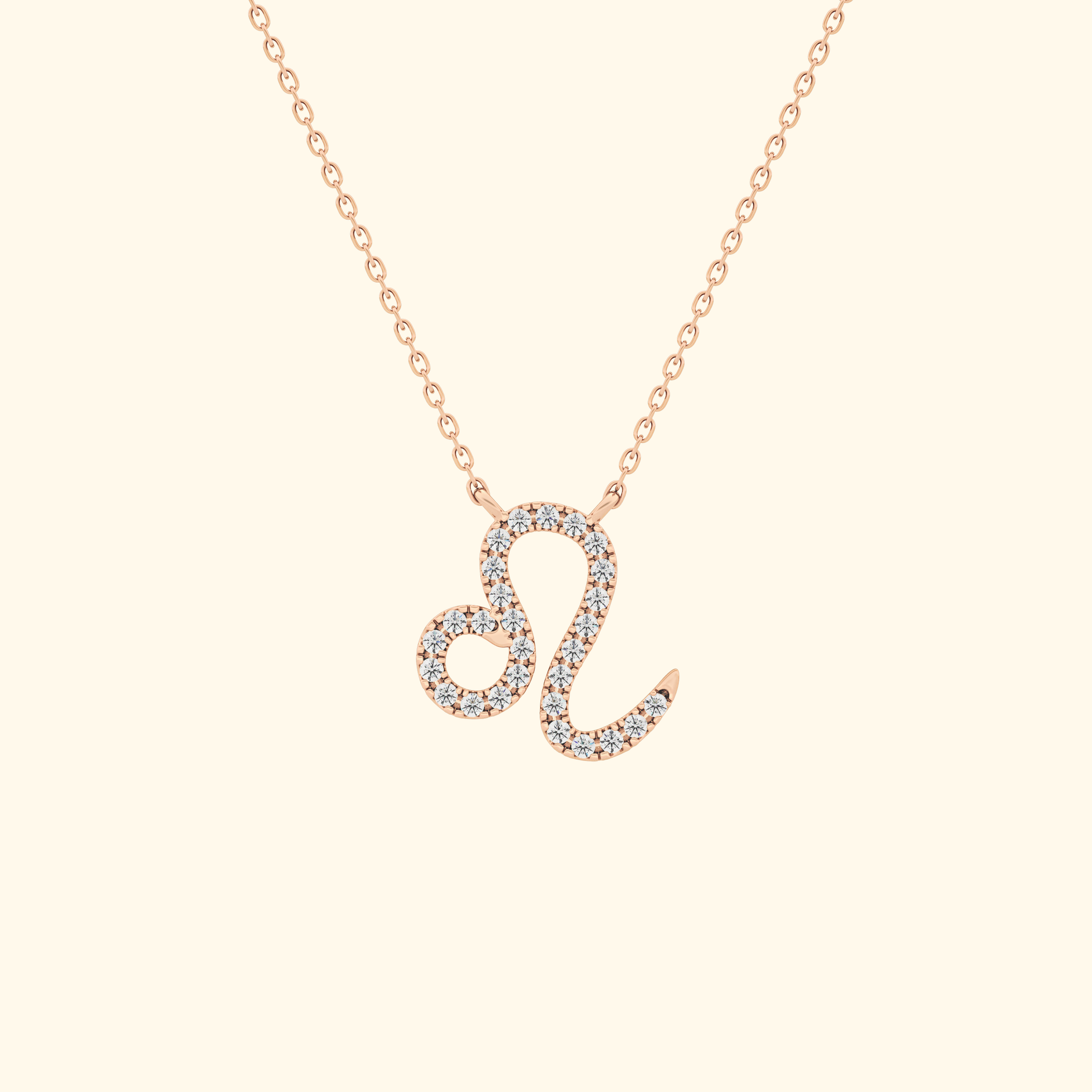 Solid Gold Moissanite Leo Zodiac Necklace – 0.14 Carat, Minimalist Design