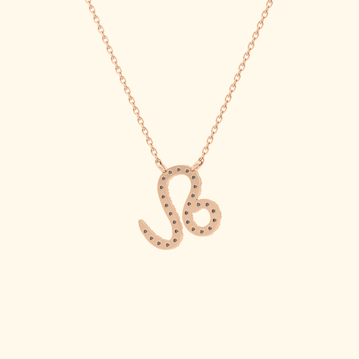 Solid Gold Moissanite Leo Zodiac Necklace – 0.14 Carat, Minimalist Design