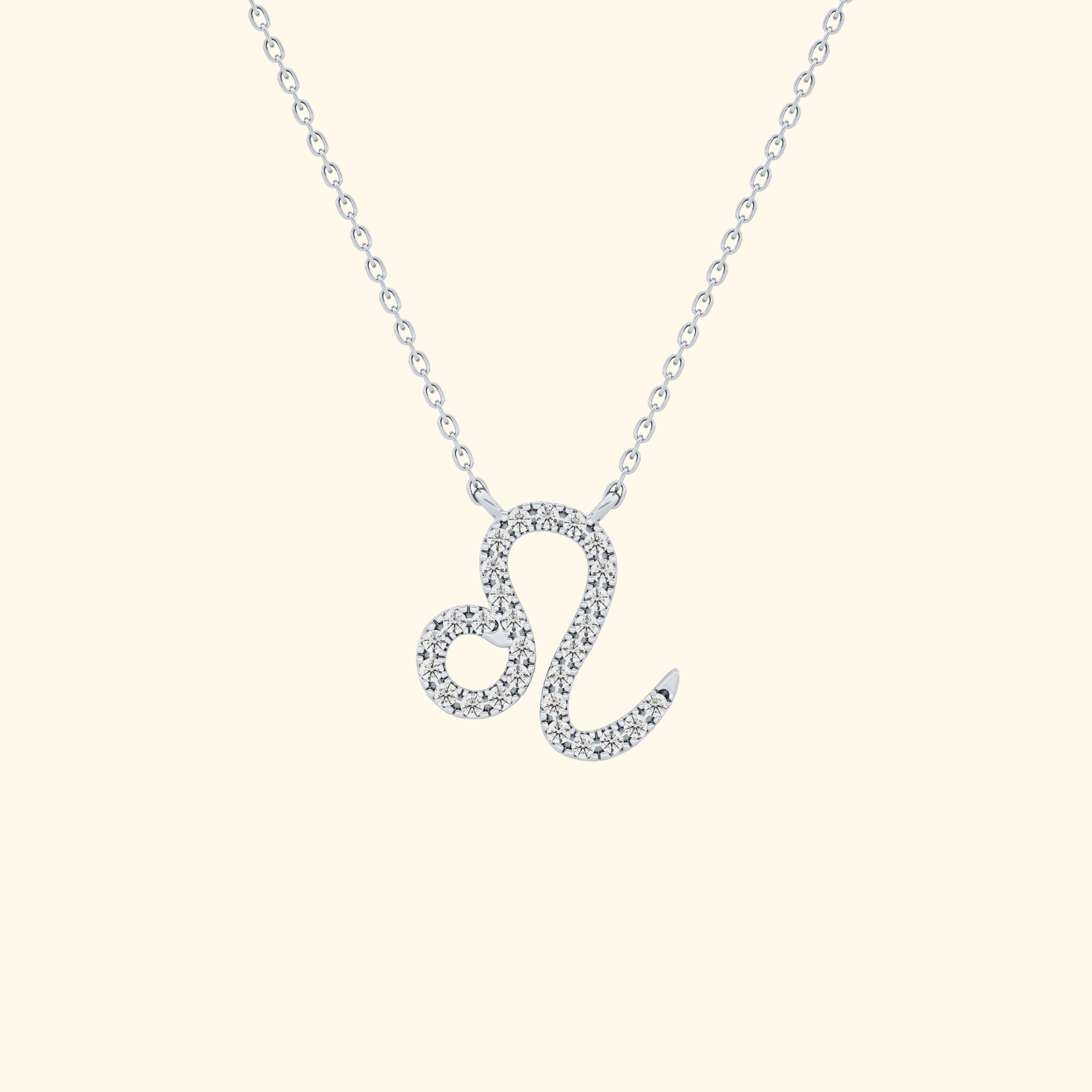 Solid Gold Moissanite Leo Zodiac Necklace – 0.14 Carat, Minimalist Design