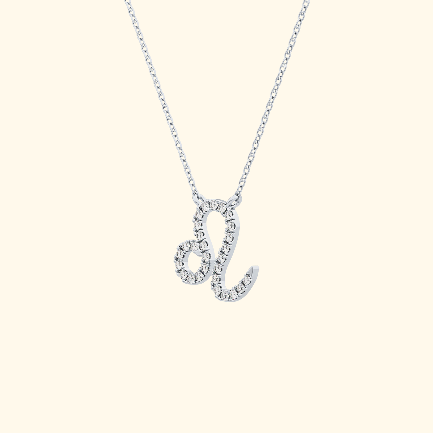 Solid Gold Moissanite Leo Zodiac Necklace – 0.14 Carat, Minimalist Design