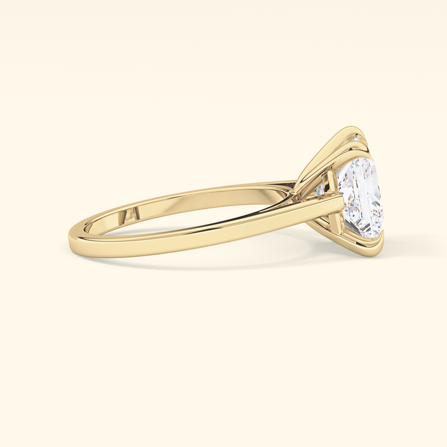 Princess Moissanite Solitaire Engagement Ring – 2.55 CT Center Stone in Solid Gold