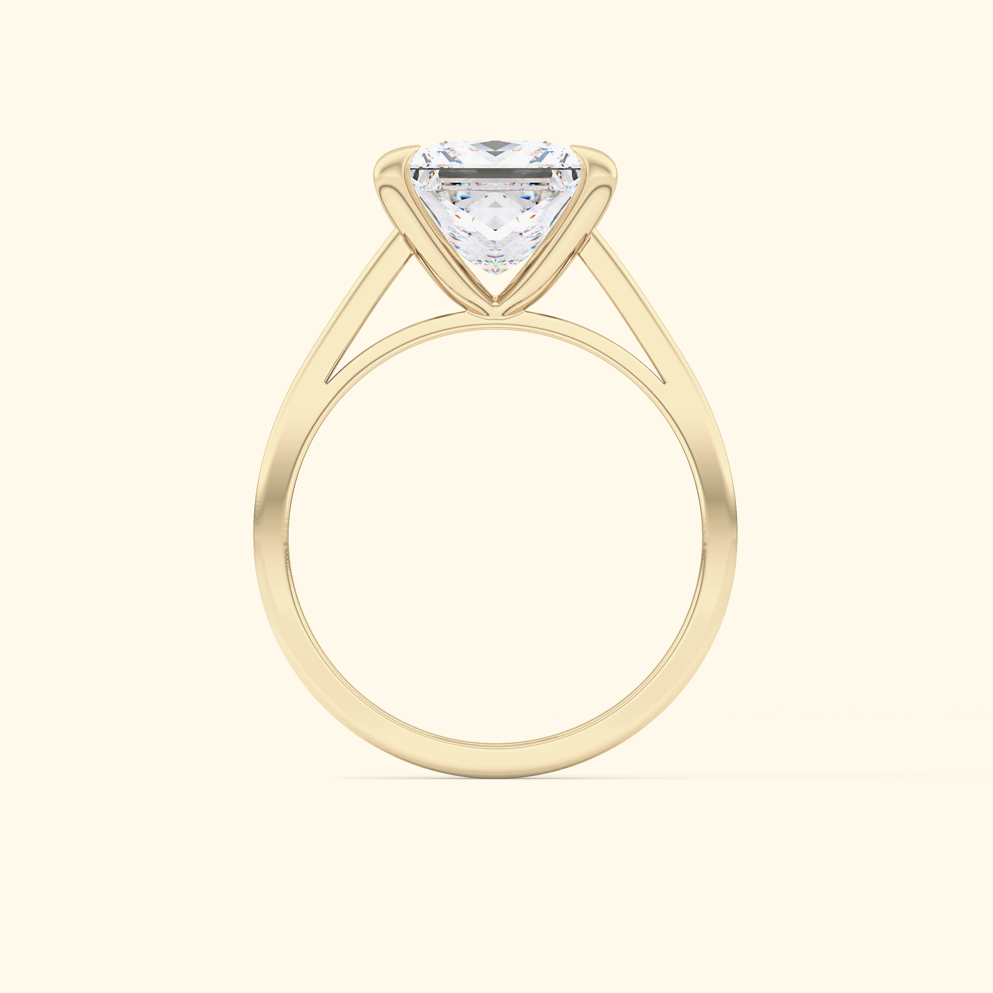 Princess Moissanite Solitaire Engagement Ring – 2.55 CT Center Stone in Solid Gold