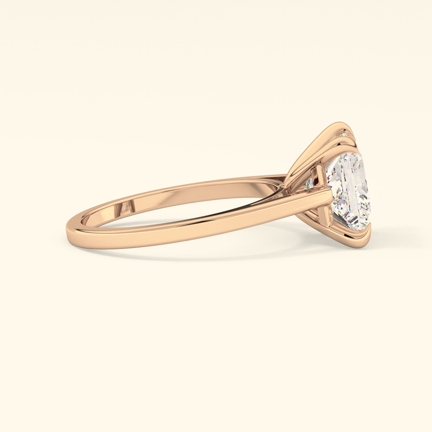 Princess Moissanite Solitaire Engagement Ring – 2.55 CT Center Stone in Solid Gold