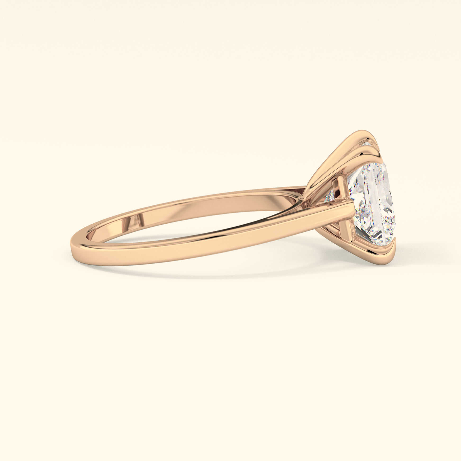Princess Moissanite Solitaire Engagement Ring – 2.55 CT Center Stone in Solid Gold