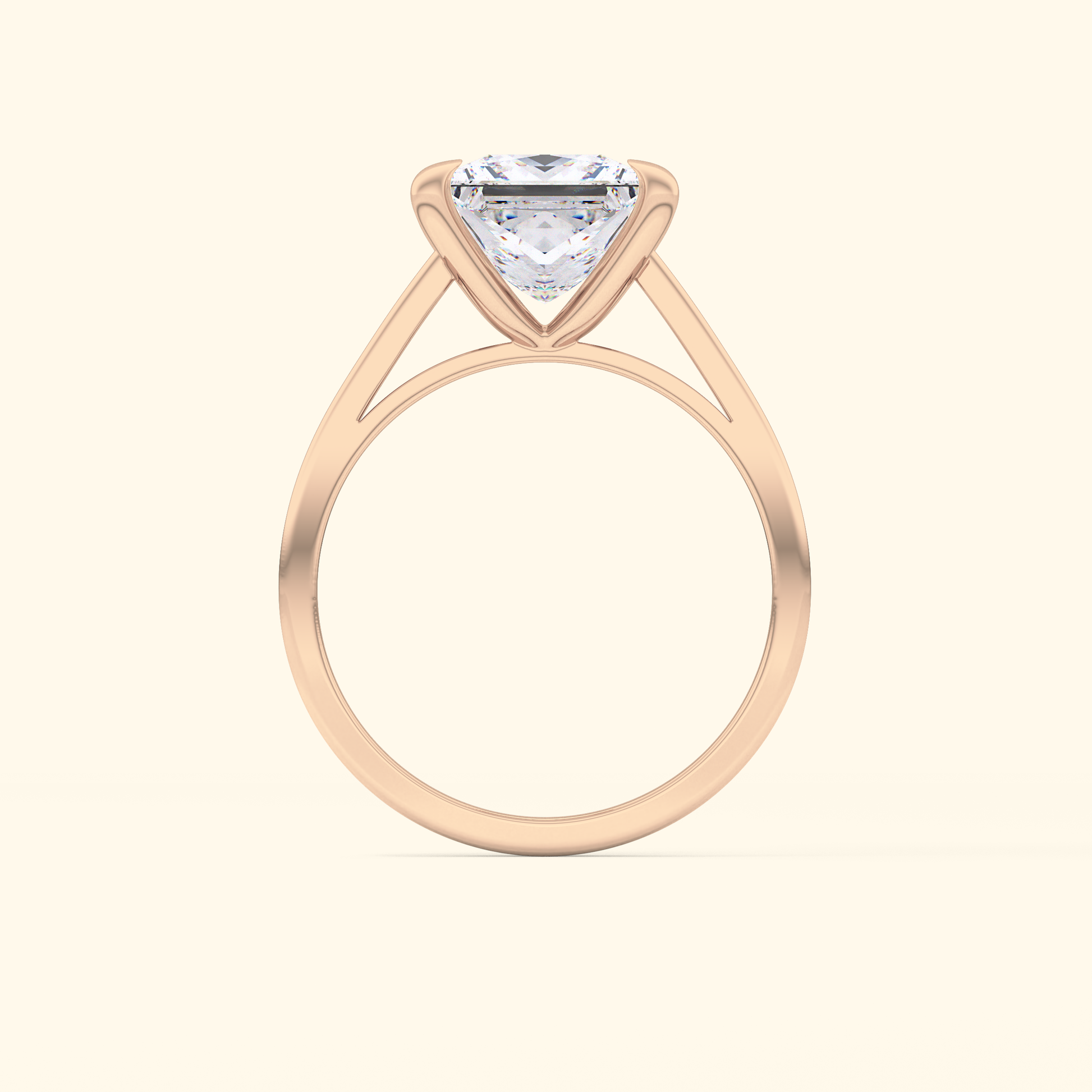 Princess Moissanite Solitaire Engagement Ring – 2.55 CT Center Stone in Solid Gold
