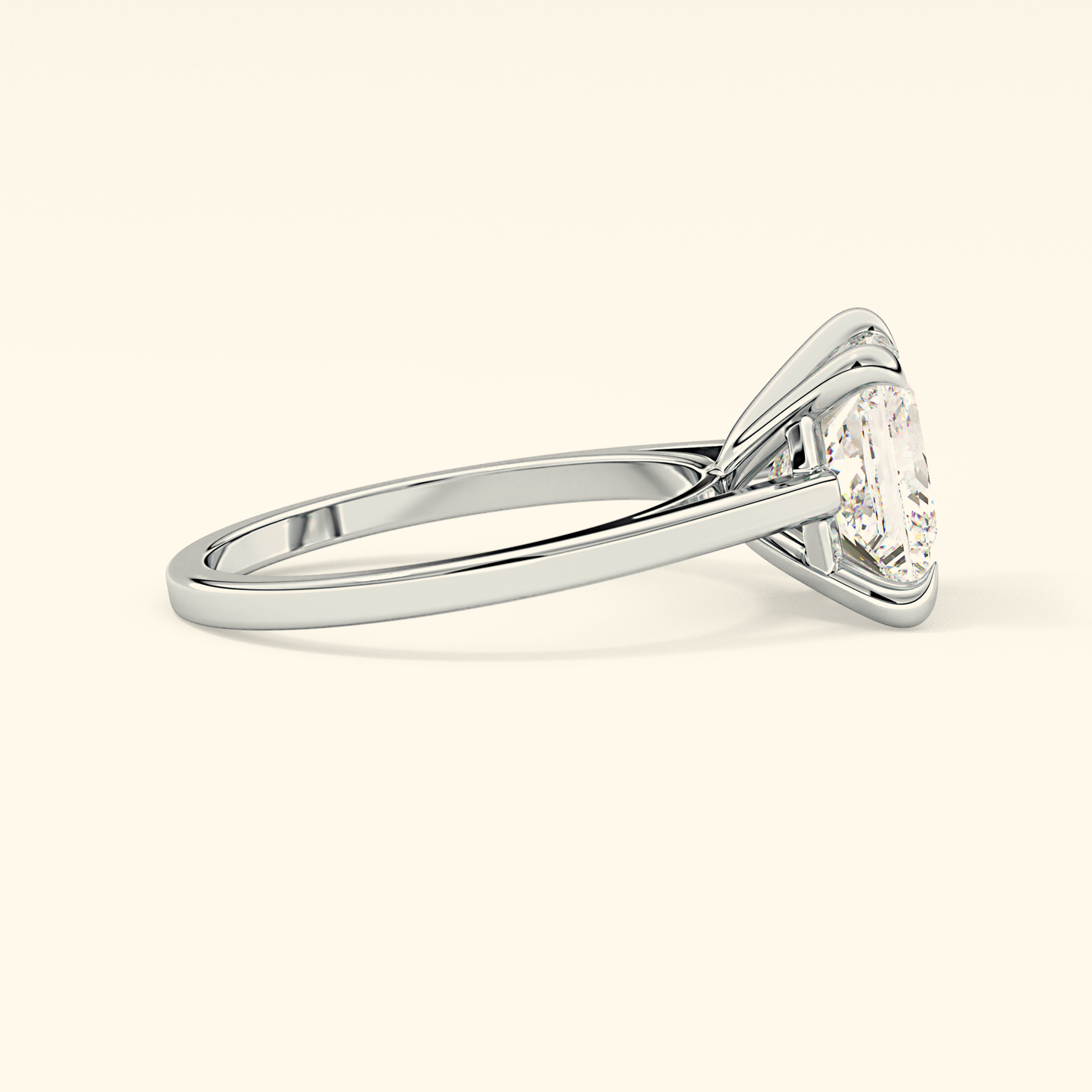 Princess Moissanite Solitaire Engagement Ring – 2.55 CT Center Stone in Solid Gold