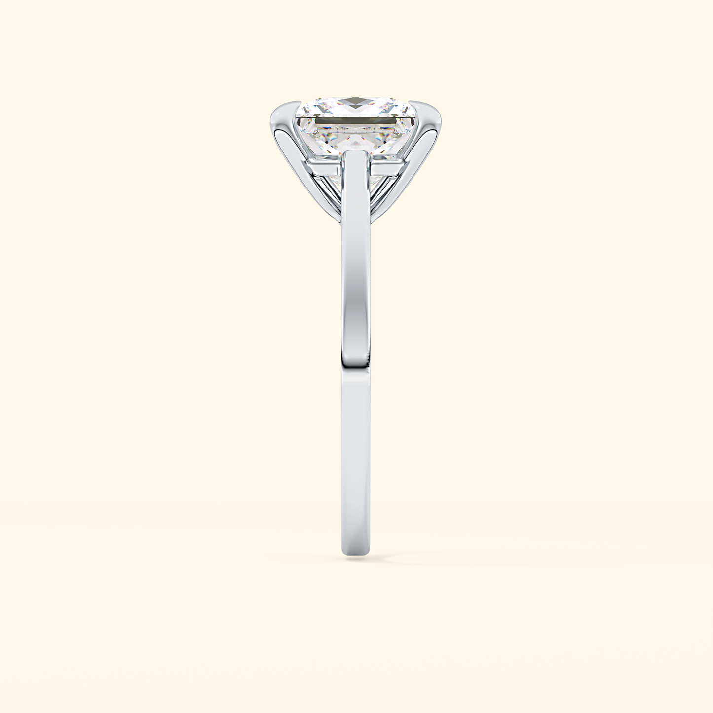 Princess Moissanite Solitaire Engagement Ring – 2.55 CT Center Stone in Solid Gold