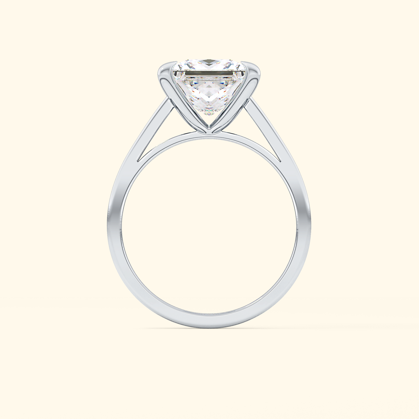 Princess Moissanite Solitaire Engagement Ring – 2.55 CT Center Stone in Solid Gold