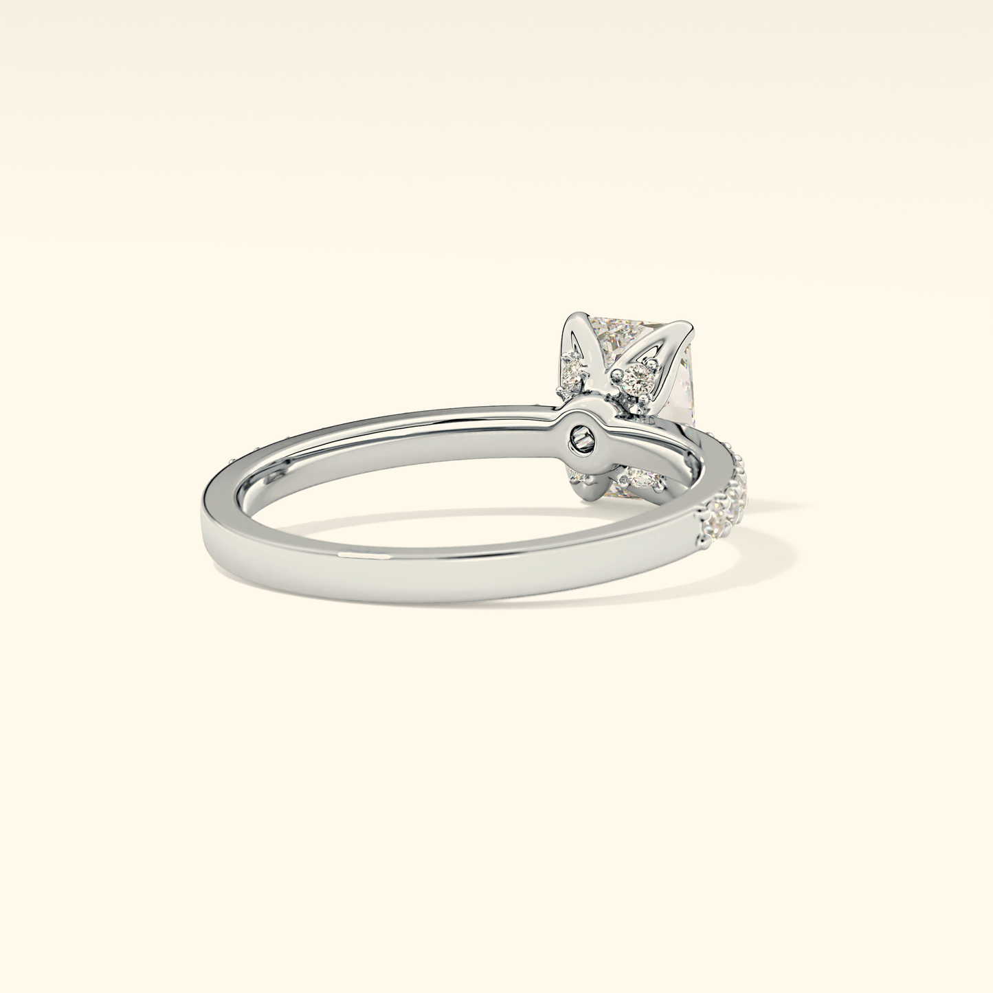 Radiant Moissanite Engagement Ring – 1.21 CT Center Stone with Pave Band in Solid Gold