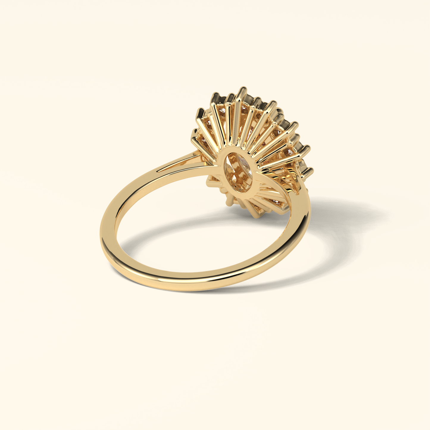 Oval Moissanite Cluster Engagement Ring – 1.91 CT Center Stone in Solid Gold