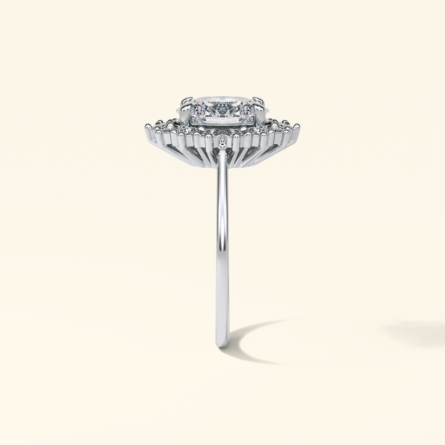 Oval Moissanite Cluster Engagement Ring – 1.91 CT Center Stone in Solid Gold