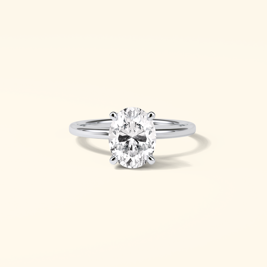 Oval Moissanite Solitaire Engagement Ring – 1.91 CT Center Stone in Solid Gold