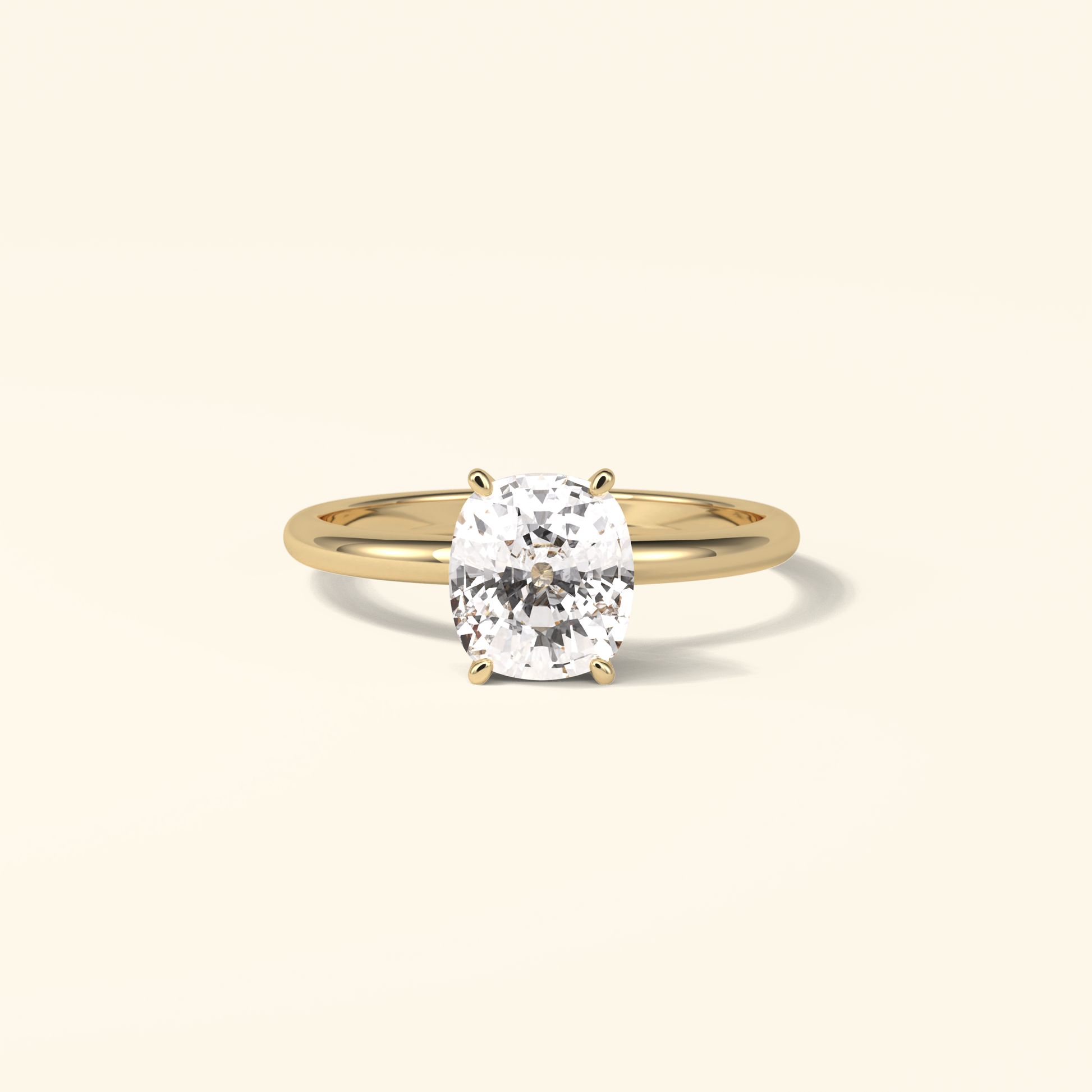 Elongated Cushion Moissanite Solitaire Engagement Ring – 2.35 CT Center Stone in Solid Gold