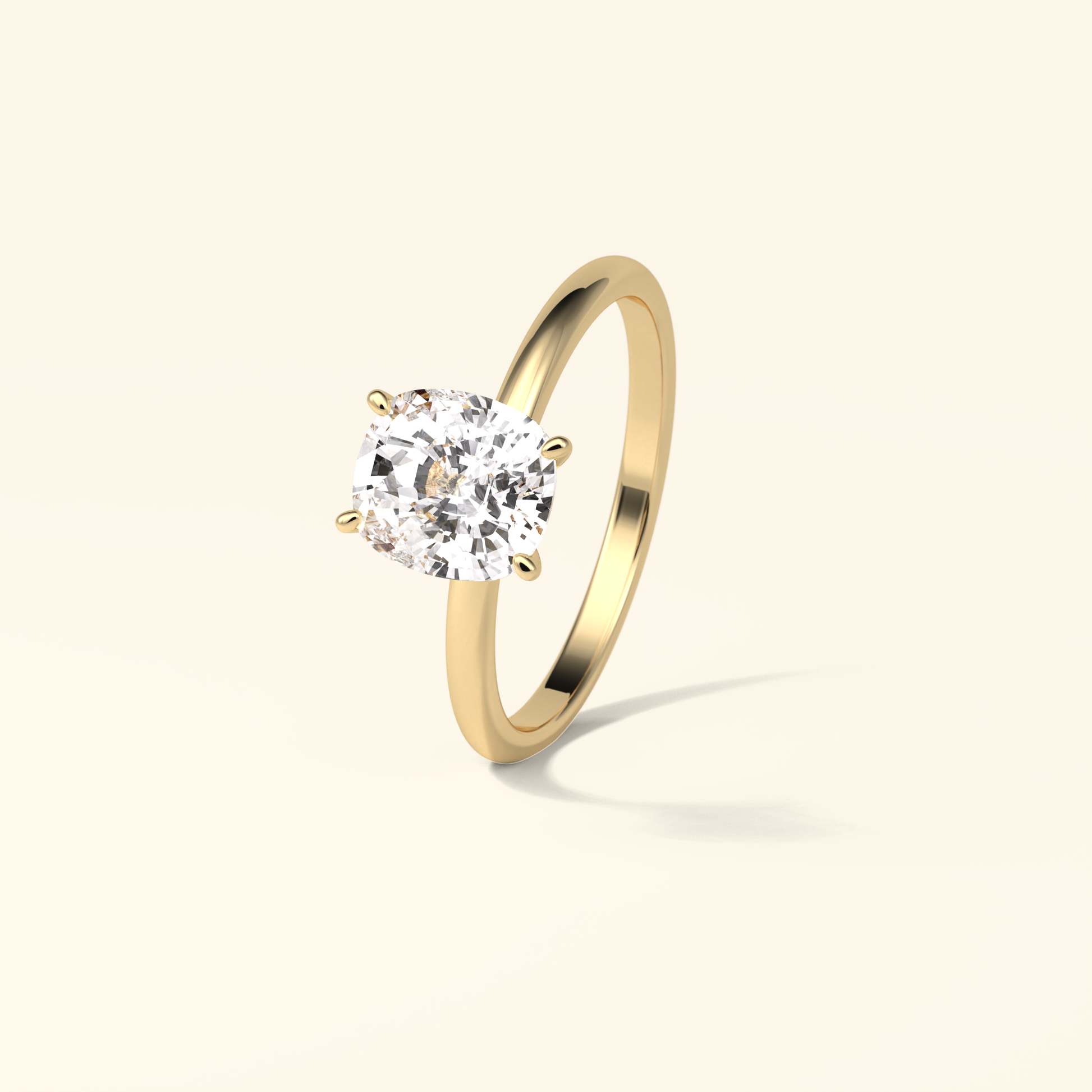 Elongated Cushion Moissanite Solitaire Engagement Ring – 2.35 CT Center Stone in Solid Gold