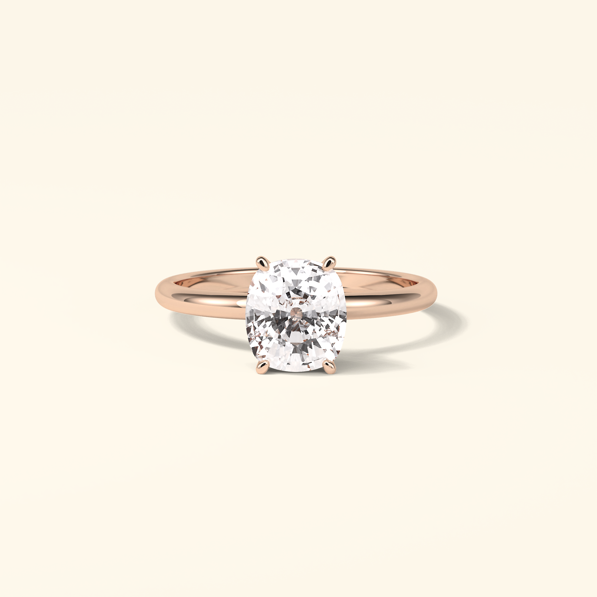 Elongated Cushion Moissanite Solitaire Engagement Ring – 2.35 CT Center Stone in Solid Gold