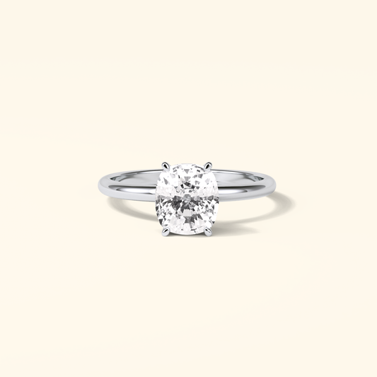 Elongated Cushion Moissanite Solitaire Engagement Ring – 2.35 CT Center Stone in Solid Gold