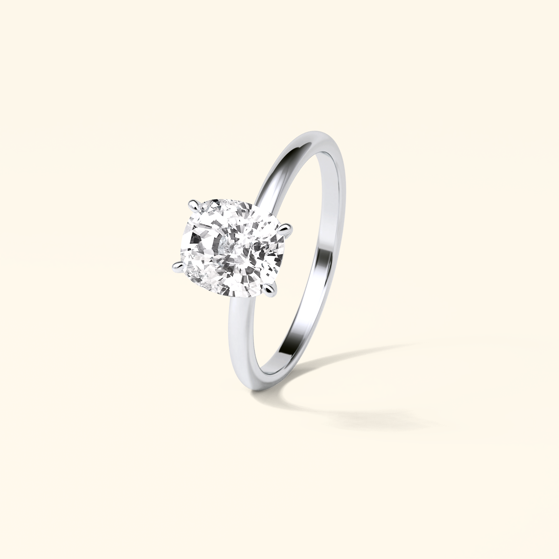 Elongated Cushion Moissanite Solitaire Engagement Ring – 2.35 CT Center Stone in Solid Gold