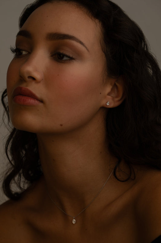 0.25 TCW Pear Cut Stud Moissanite Earrings