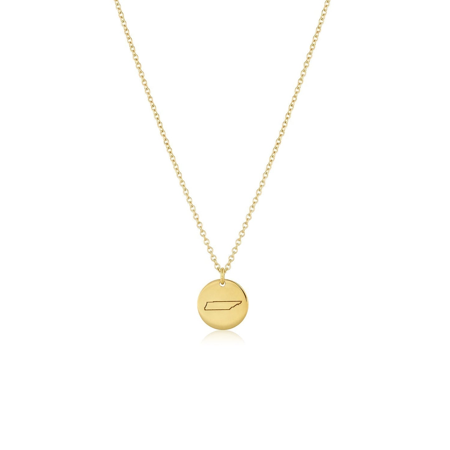 Customize Circle Charm Necklace in Solid Gold 2