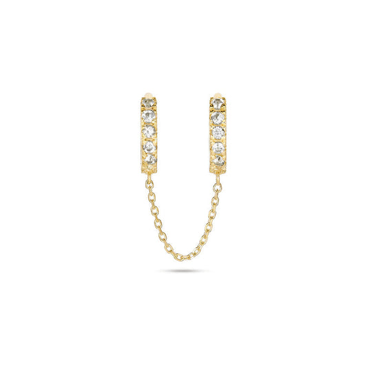 0.50 TCW Round Cut Moissanite Double Huggies Earrings in Gold 1