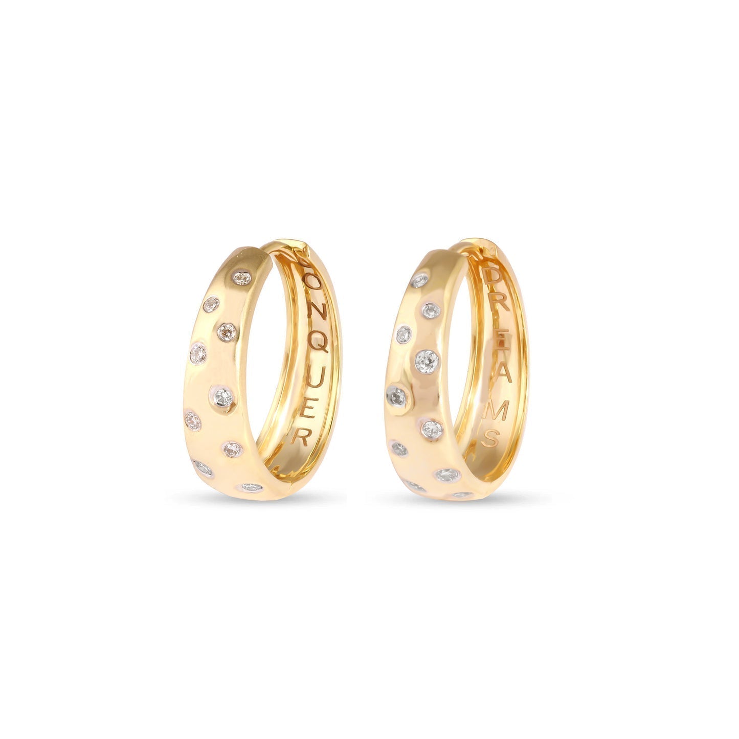 0.45 TCW Round Cut Moissanite Hoops Earrings in Gold 1