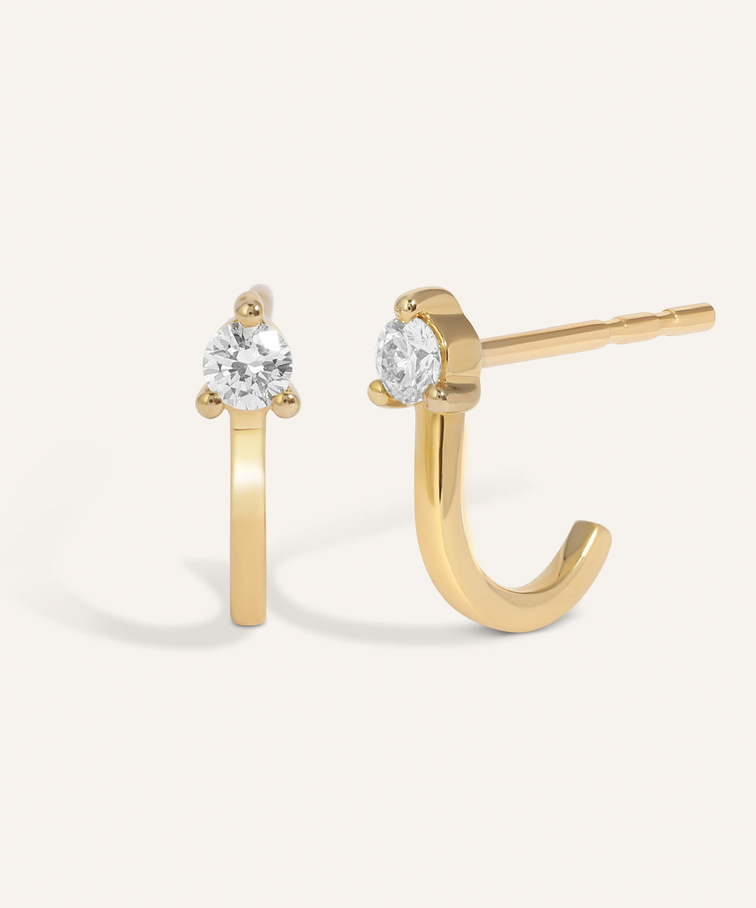 0.10 TCW Round Cut Moissanite Cuff Earrings in Gold 1