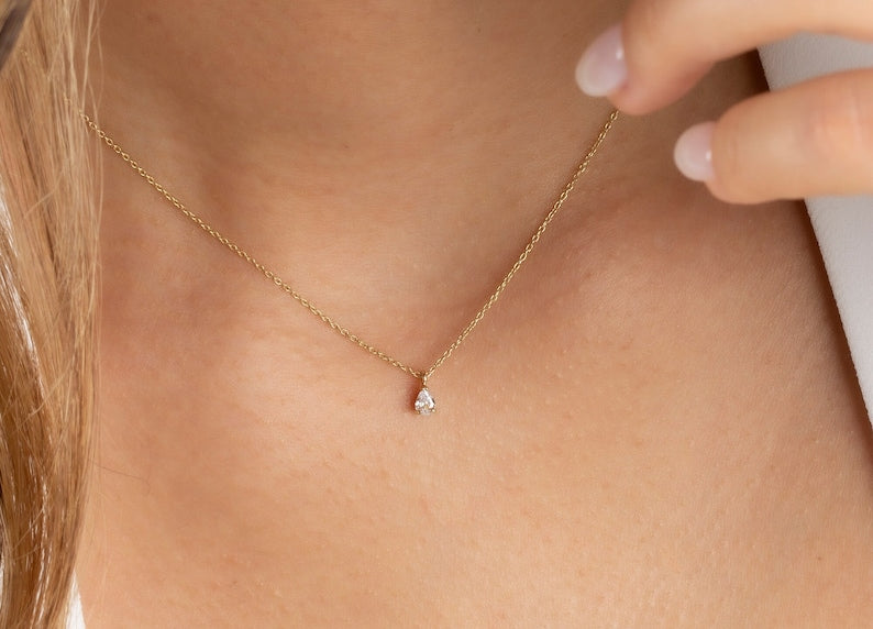 1 CT Round Cut Solitaire Style Moissanite Necklace