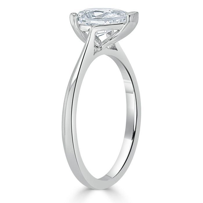 0.75 CT Pear Cut Solitaire Moissanite Engagement Ring 3