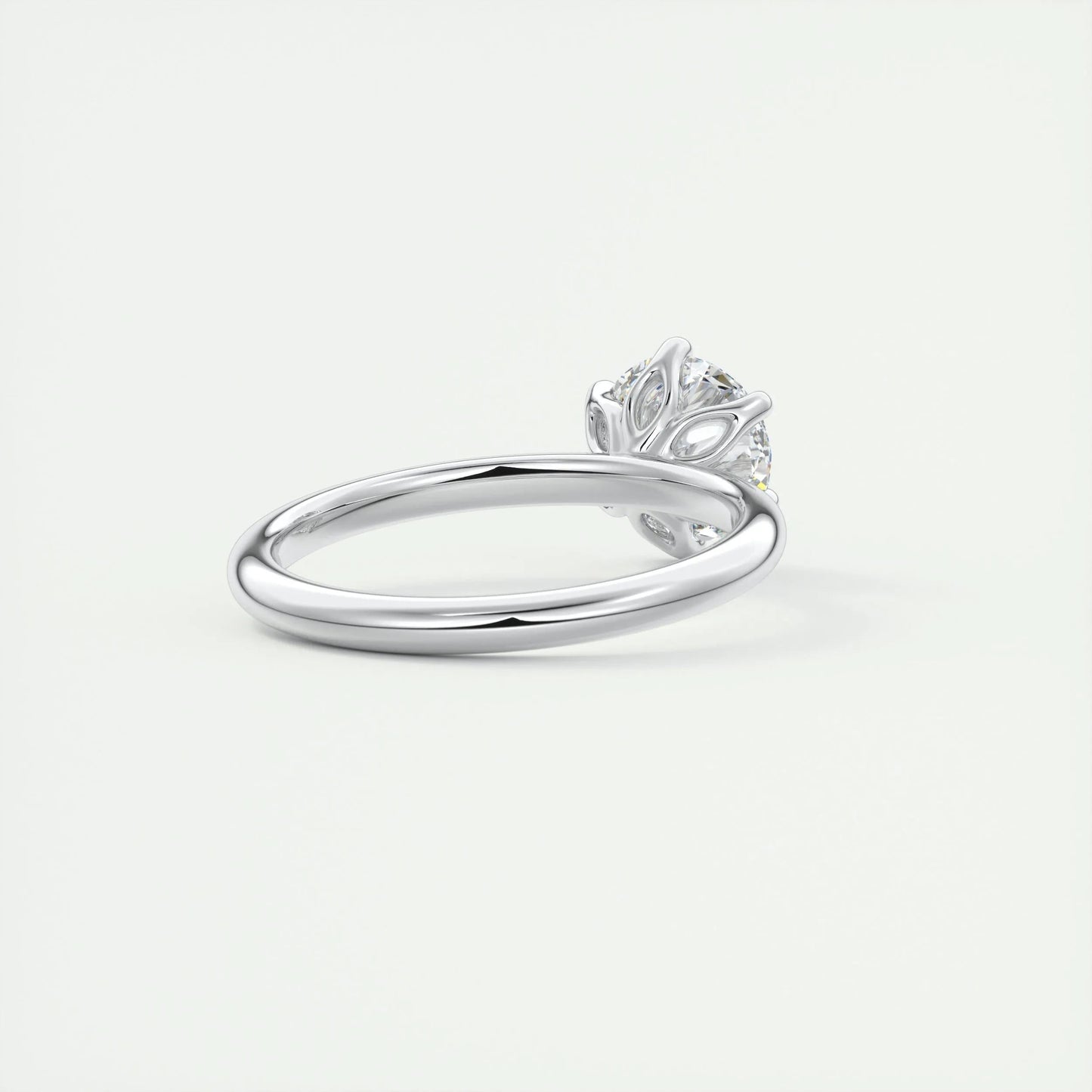 1.35 CT Round Cut Solitaire Moissanite Engagement Ring 3