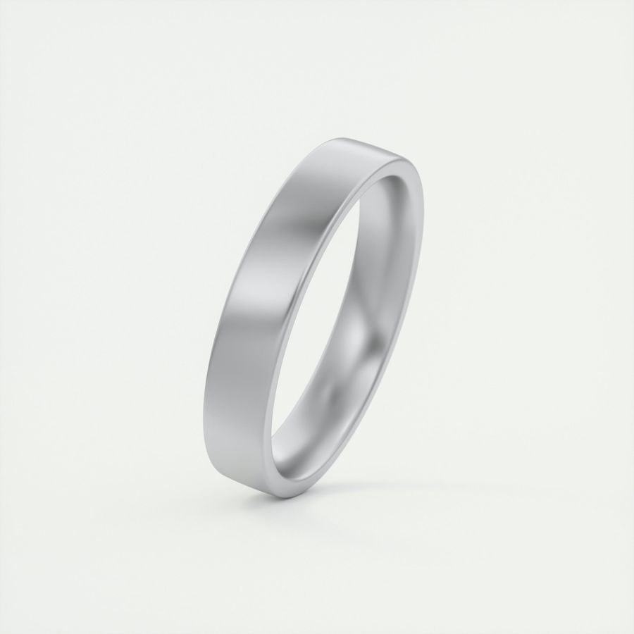 Satin-Finish Classic White Gold Men's Band 14