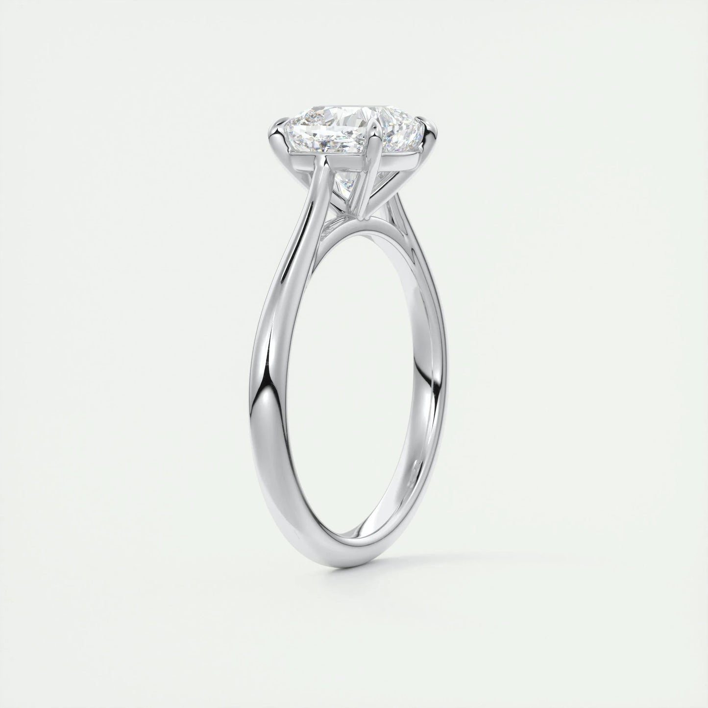 2.15 CT Cushion Cut Solitaire Moissanite Engagement Ring 6