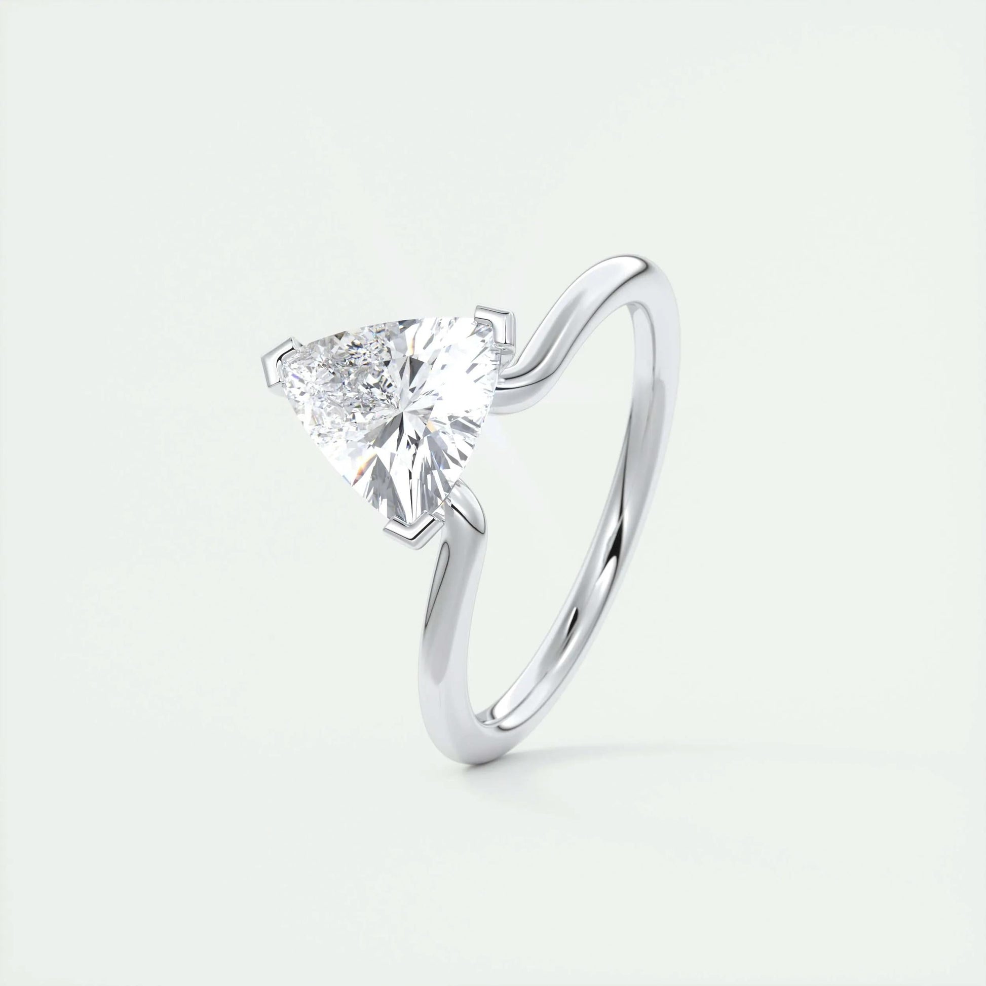 1.44 CT Trillion Cut Solitaire Moissanite Engagement Ring 4