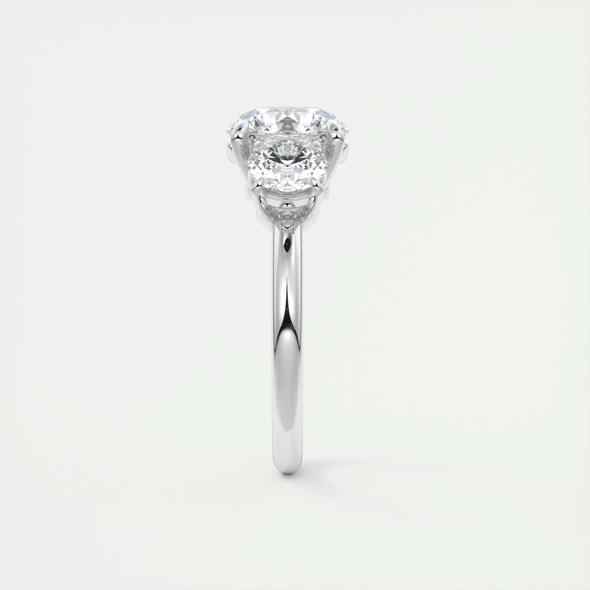 2.0 CT Round Cut Three Stone Moissanite Engagement Ring 5