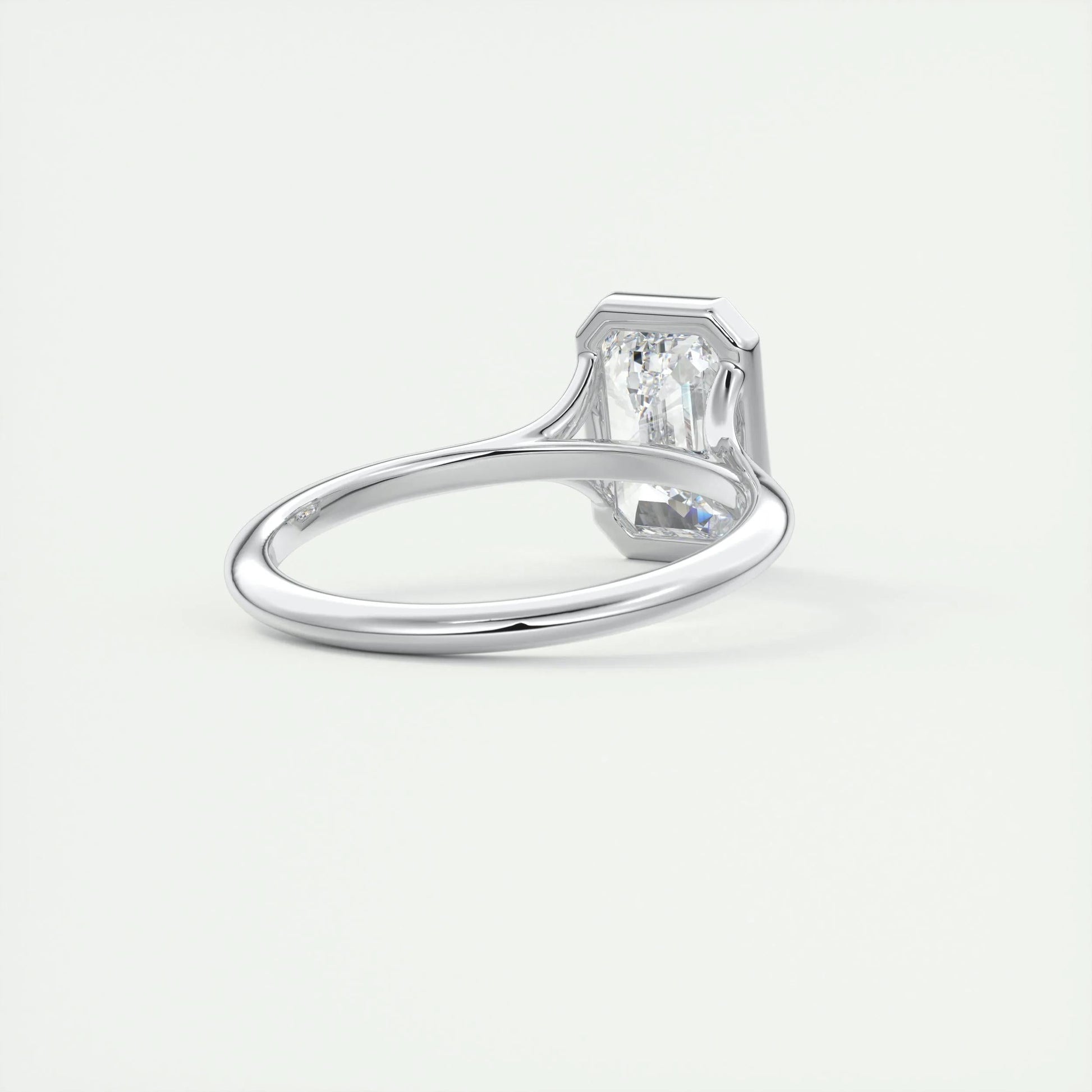 2.03 CT Emerald Cut Bezel Solitaire Moissanite Engagement Ring 3