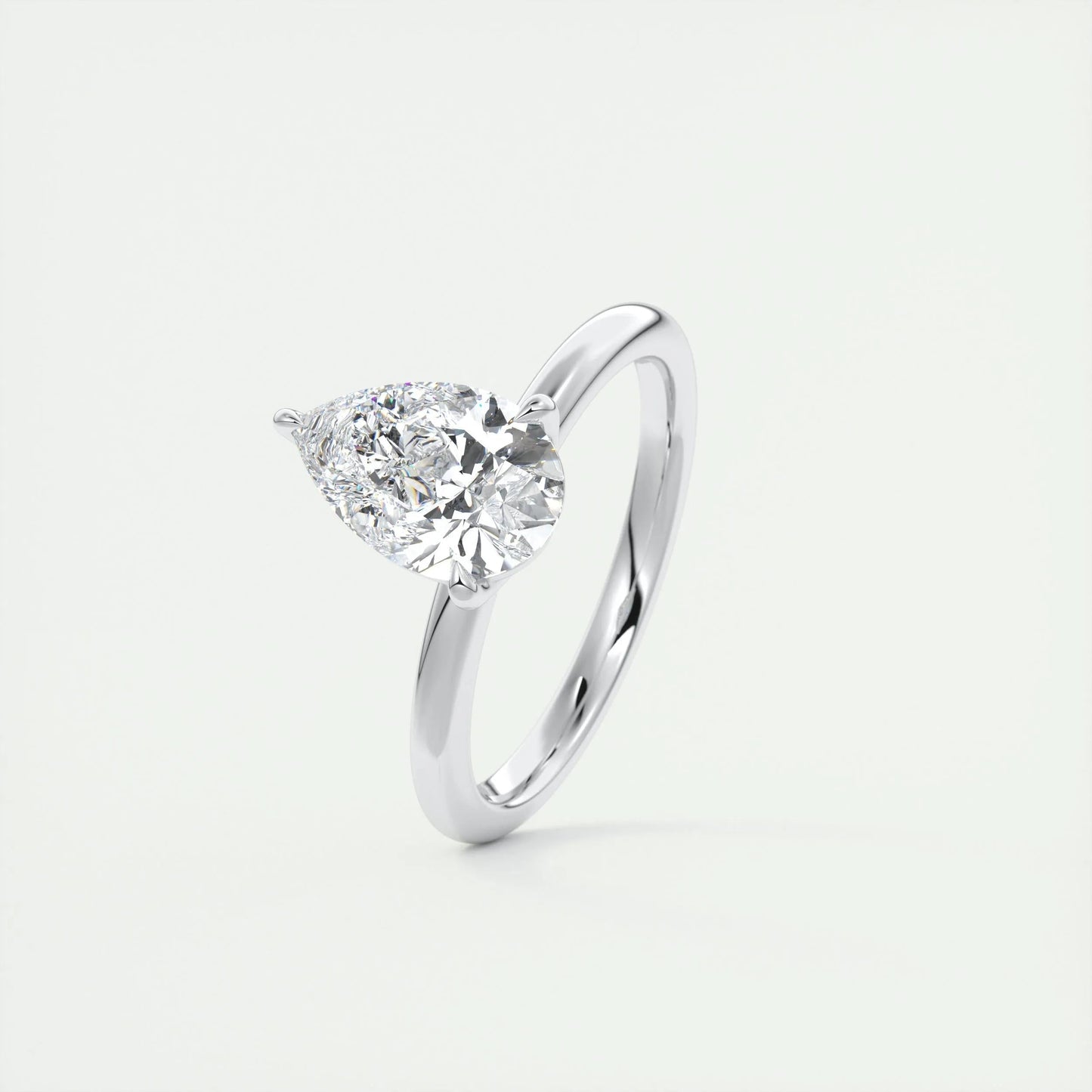 1.93 CT Pear Cut Solitaire Moissanite Engagement Ring 4