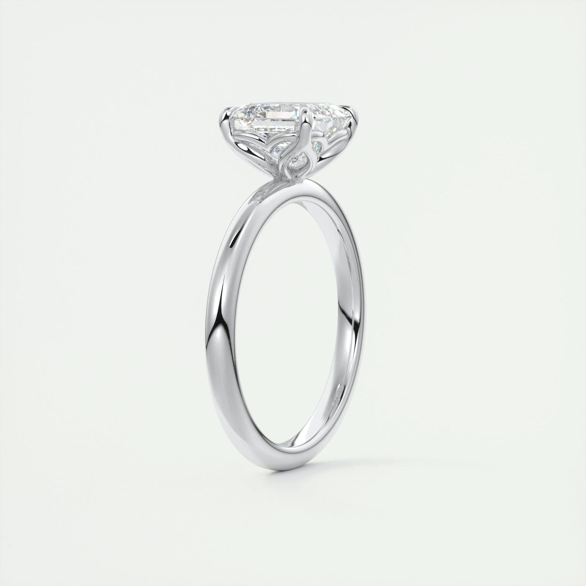 2.03 CT Asscher Cut Solitaire Moissanite Engagement Ring 6