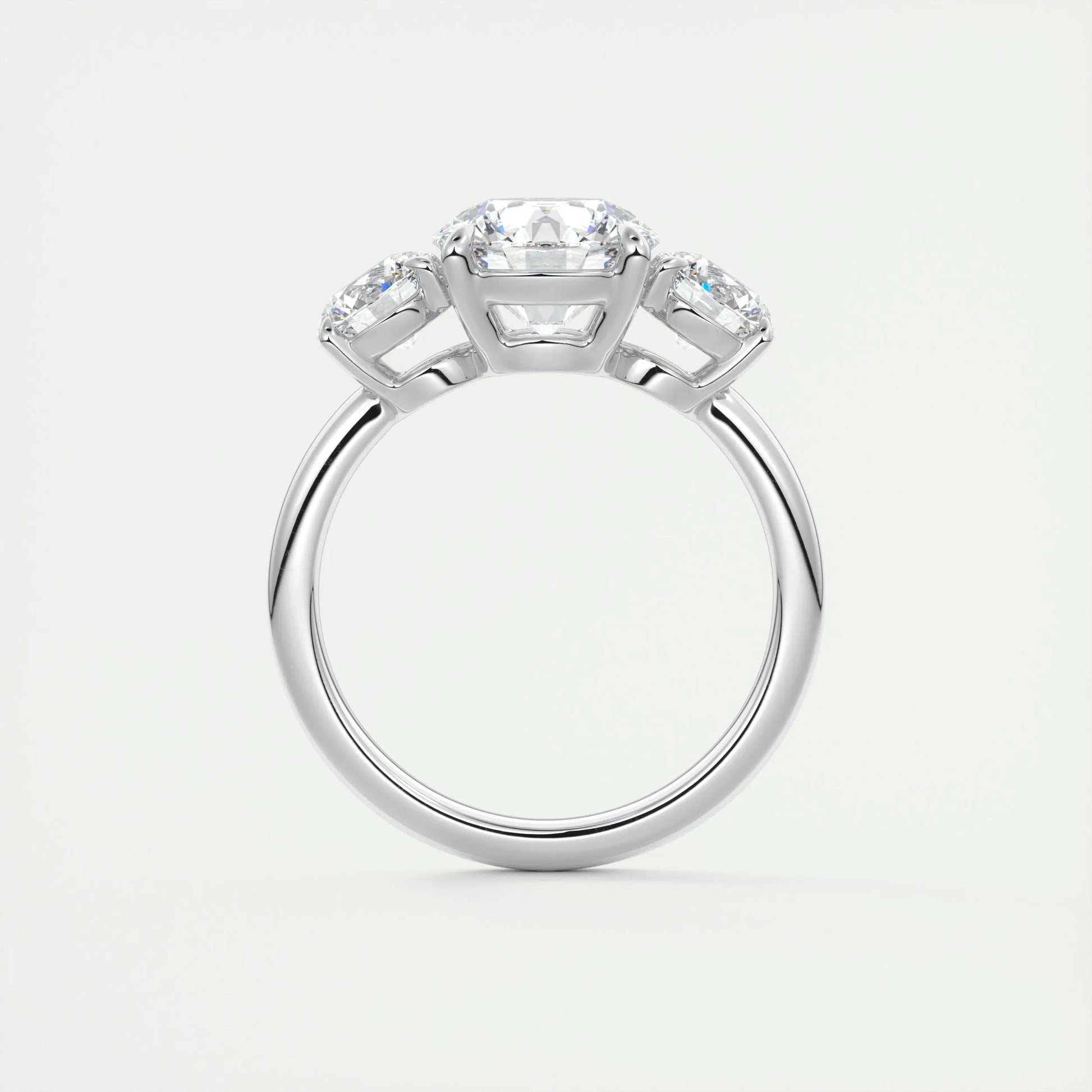 2.0 CT Round Cut Three Stone Moissanite Engagement Ring 7