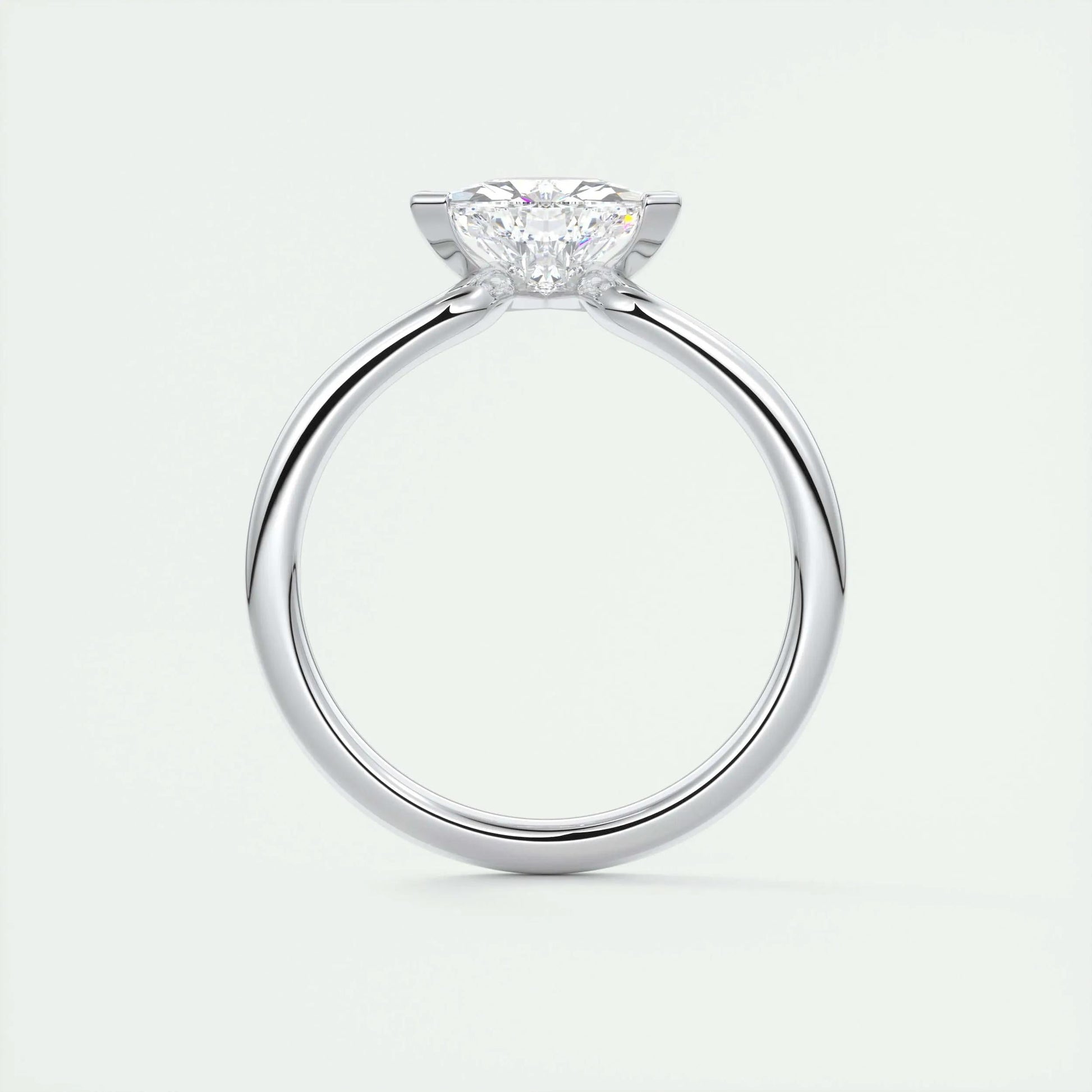 1.44 CT Trillion Cut Solitaire Moissanite Engagement Ring 7