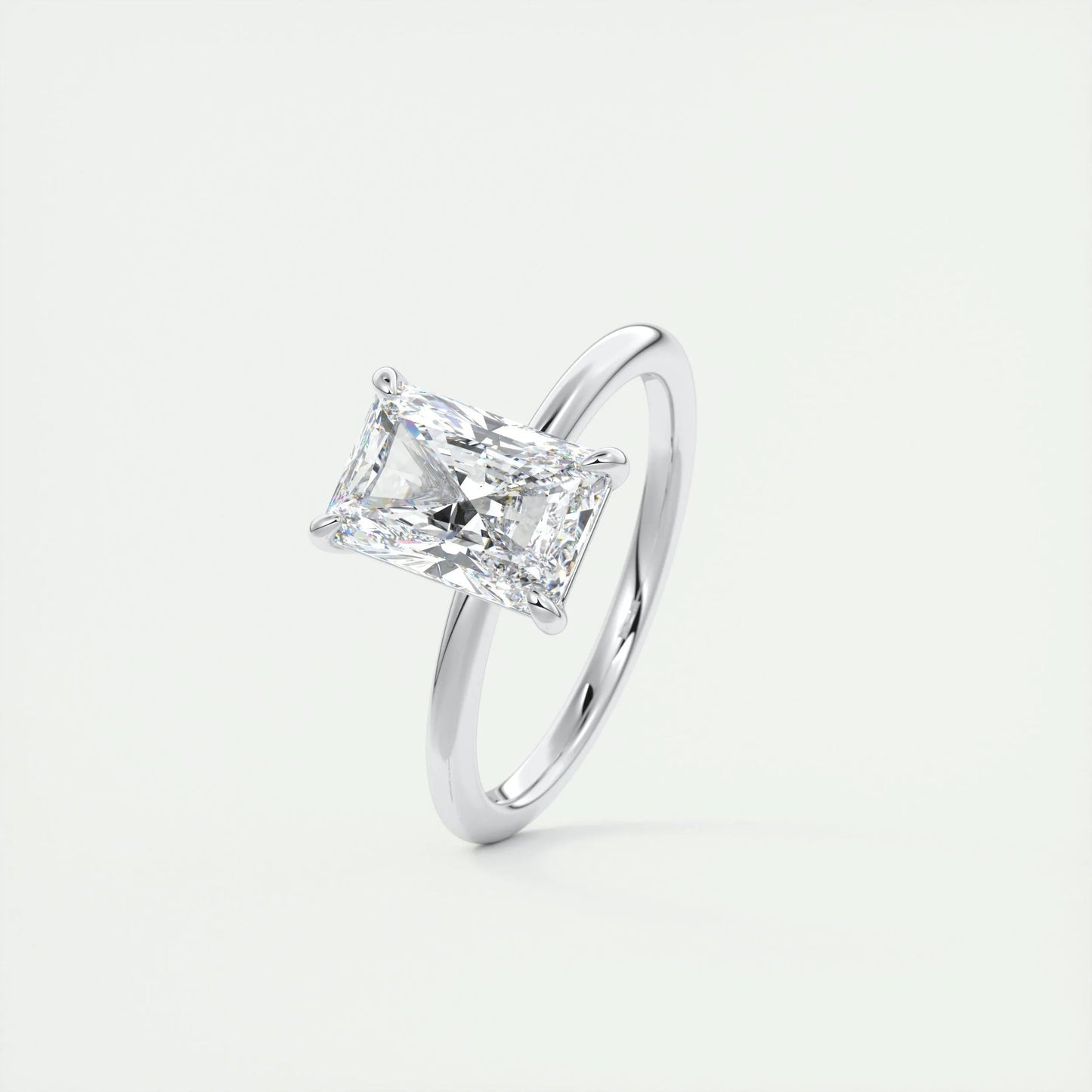 2.10 CT Radiant Cut Solitaire Moissanite Engagement Ring 4