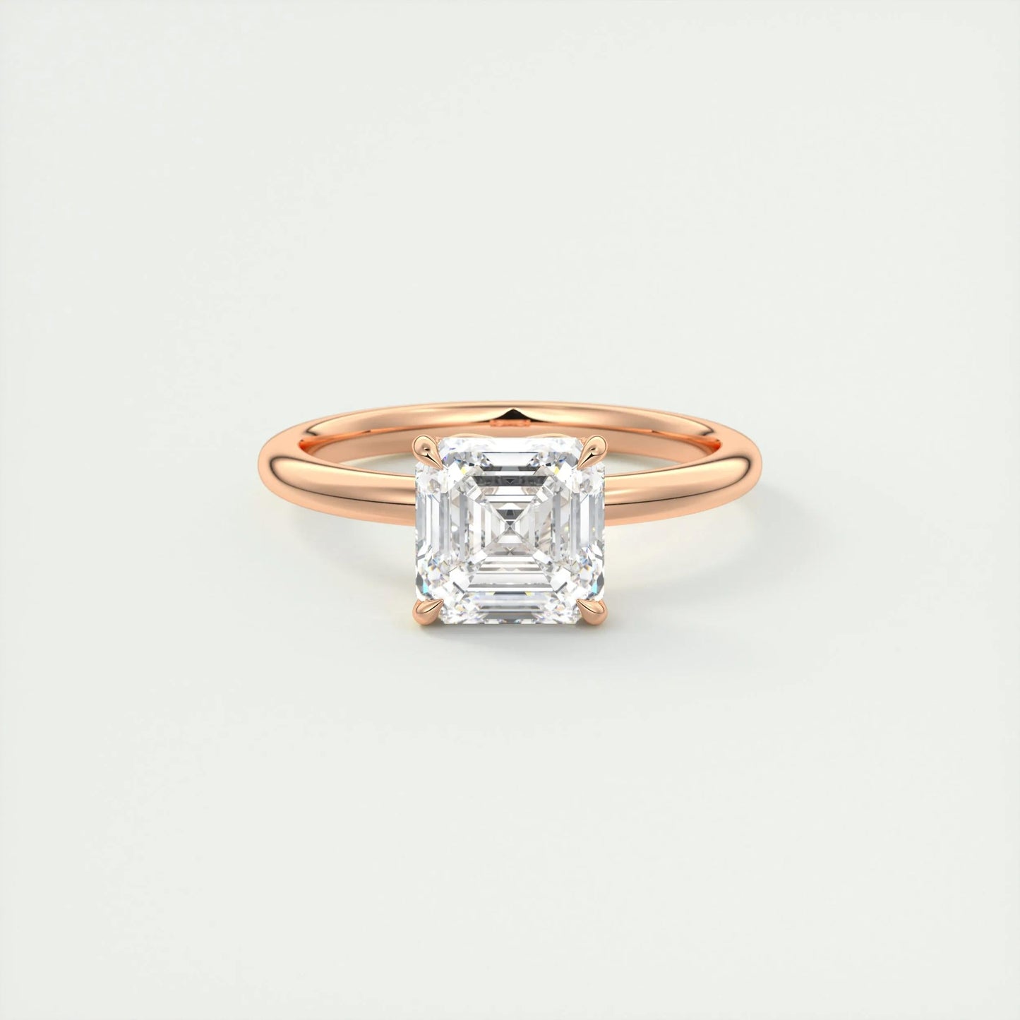 2.03 CT Asscher Cut Solitaire Moissanite Engagement Ring 15