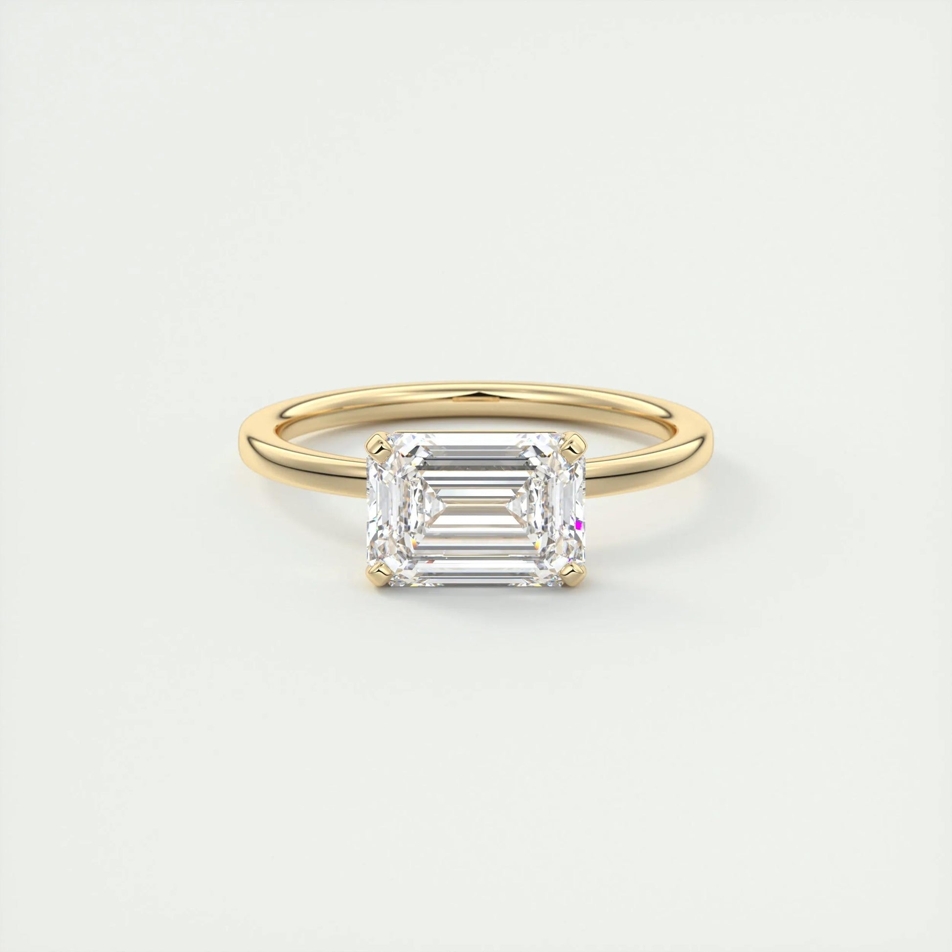 1.91 CT Emerald Cut Solitaire Moissanite Engagement Ring 9